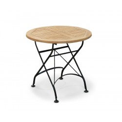 Round Outdoor Bistro Table, Black – 0.8m