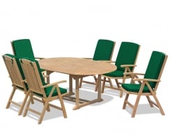Brompton Extending 1.2 - 1.8m Table & 6 Cheltenham Recliner Chairs