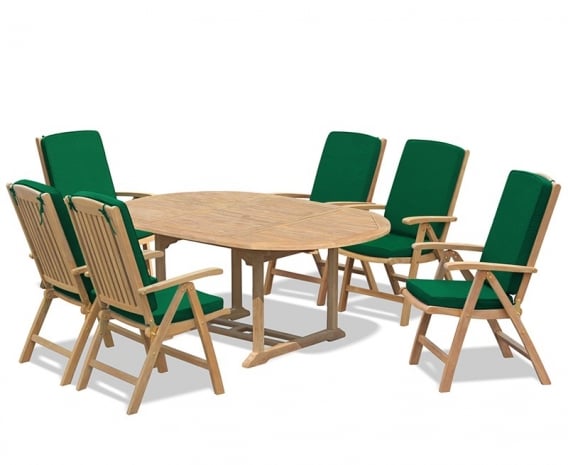 Brompton Extending Table Cheltenham Recliners Teak Patio Set