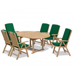 Brompton Extending 1.2 - 1.8m Table & 6 Cheltenham Recliner Chairs