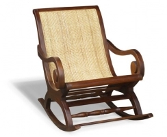 Capri Rattan & Teak Plantation Rocking Chair