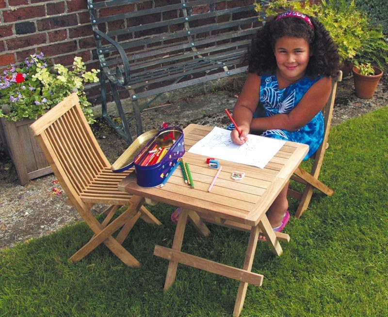 2x Kids Garden Chairs Set Childrens Outdoor Patio Folding Chair Seat Furniture