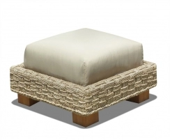 Seagrass Cube Footstool, Water Hyacinth Ottoman