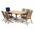 Brompton 6 Seater Extending Table 1.2-1.8m, Bali Folding Chairs & Recliners