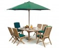 6 Seater Double Extending Table, Bali Folding Patio Chairs & Garden Recliners – accessories not included, available separately