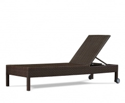 Rio Rattan Reclining Sun Lounger with wheels