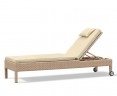 Rio Rattan Reclining Garden Sun Lounger with Wheels