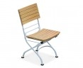 Classic Bistro Chair, Folding Side Chair, Teak, Satin White