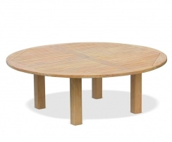 Titan 7ft Large Round Garden Table, Teak – 2.2m
