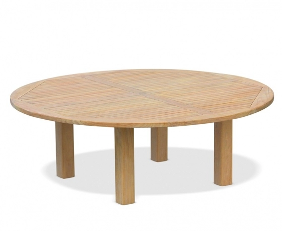 Titan 7ft Large Round Garden Table, Large Round Teak Outdoor Dining Table