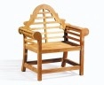 Lutyens-Style Teak 1.65m Bench, Armchairs & Coffee Table Outdoor Set