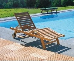 Luxury Sun Lounger, Teak
