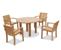 Titan Round 1.2m Table with 4 Monaco Stacking Chairs