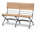 Garden Table and Bench Set, Rectangular Bistro Table with 2 Benches, Black