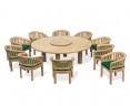 Titan Round Table 2.2m with 10 Contemporary Banana Chairs