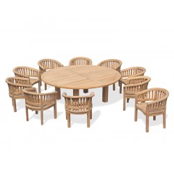Titan Round Table 2.2m with 10 Contemporary Banana Chairs