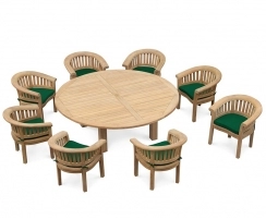 Titan Round Table 2.2m with 8 Deluxe Banana Chairs