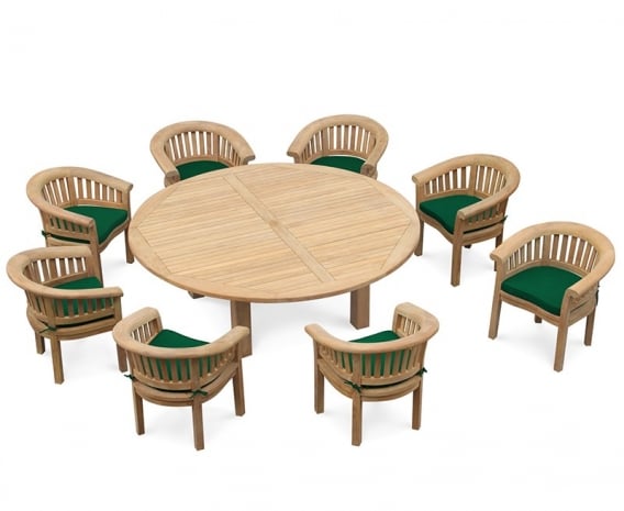 Titan Round Table 2 2m With 8 Deluxe, How Long Is A Round Table That Seats 8