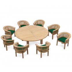 Titan Round Table 2.2m with 8 Deluxe Banana Chairs