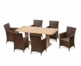 6 Seater Garden Dining Set with Cadogan 1.8m Table and Riviera Armchairs