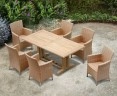 6 Seater Garden Dining Set with Cadogan 1.8m Table and Riviera Armchairs