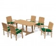 Hilgrove Rectangular 1.8m Table & 6 Bali Stacking Chairs Teak Set