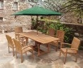 Hilgrove Rectangular 1.8m Table & 6 Bali Stacking Chairs Teak Set