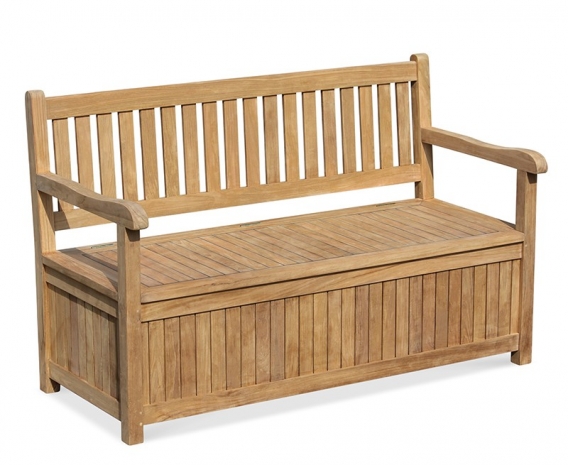 Windsor Wooden Garden Storage Bench, Bench With Arms