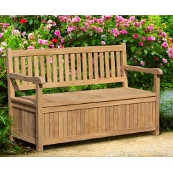 Windsor Wooden Garden Storage Bench with arms – 1.5m