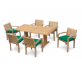 6 Seater Garden Dining Set with Cadogan 1.8m Table and Monaco Stacking Chairs