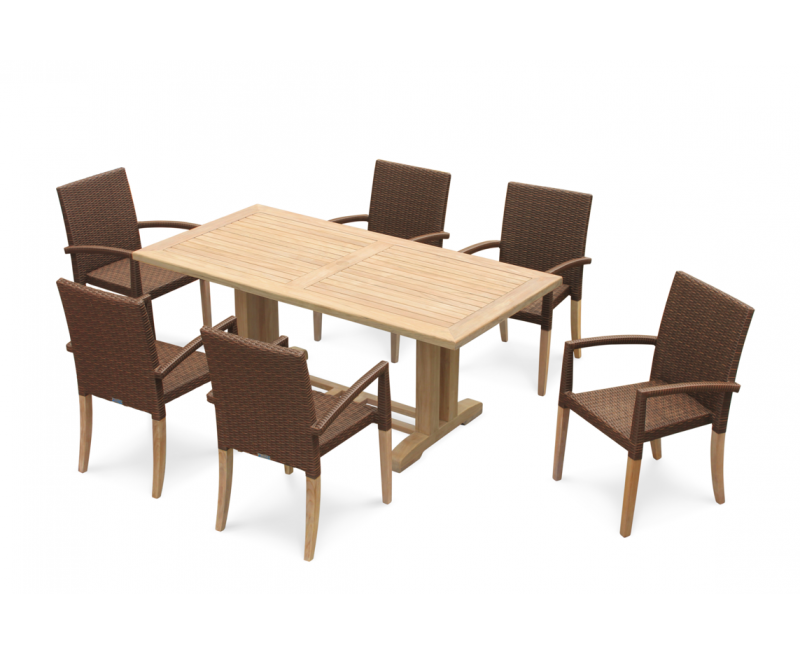 6 Seater Garden Set With Cadogan 1 8m Table And St Tropez Stacking 6 Seater Garden Set With Cadogan 1 8m Table And St Tropez Stacking Chairs