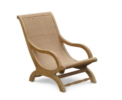 Riviera Garden Lounge Chair, Teak and Rattan Easy Chair