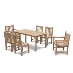 Sandringham Rectangular Table 1.5m with Windsor Side and Armchairs