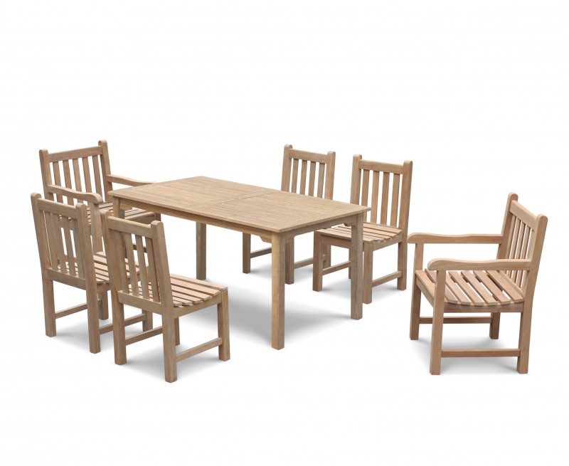 6 Seater Outdoor Dining Set With Sandringham Rectangular Table 1 5m 6 Seater Outdoor Dining Set With Sandringham Rectangular Table 1 5m Windsor Side Chairs Armchairs