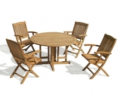 Berrington Round Gateleg 1.2m Table & 4 Bali Armchairs