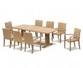 Cadogan Rectangular Table 2.25m & 8 St. Tropez Rattan Stacking Chairs