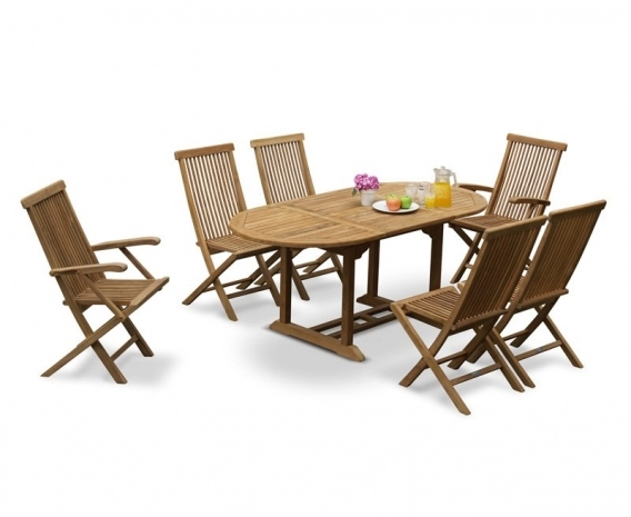 Brompton Bijou Extending 1.2 - 1.8m Table & 6 Ashdown Folding Chairs
