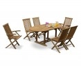 Brompton Bijou Extending 1.2 - 1.8m Table & 6 Ashdown Folding Chairs
