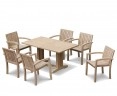 Cadogan Rectangular Table 1.5m and 6 Monaco Stacking Chairs