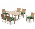 Hilgrove Rectangular Table 1.5m with 6 Bali Stacking Chairs