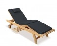 Luxury Sun Lounger with cushion, Teak