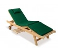 Luxury Sun Lounger with cushion, Teak