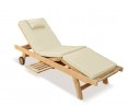 Luxury Sun Lounger with cushion, Teak