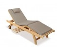 Luxury Sun Lounger with cushion, Teak