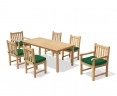 6 Seater Outdoor Dining Set with Sandringham Rectangular Table 1.5m, Windsor Side Chairs & Armchairs