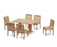 Teak Patio Set with Cadogan 6 Seater Table 1.5m & Hilgrove Stacking Chairs