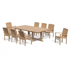 Hilgrove Rectangular Table 2.6m with 8 Bali Stacking Chairs