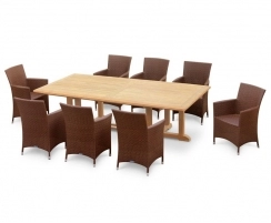 Hilgrove 8 Seater Rectangular Table 2.6m & Riviera Armchairs