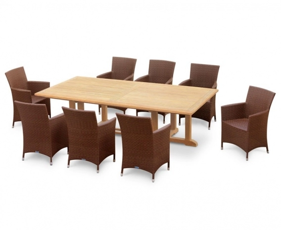 Hilgrove 8 Seater Rectangular Table 2.6m & Riviera Armchairs