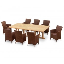 Hilgrove 8 Seater Rectangular Table 2.6m & Riviera Armchairs